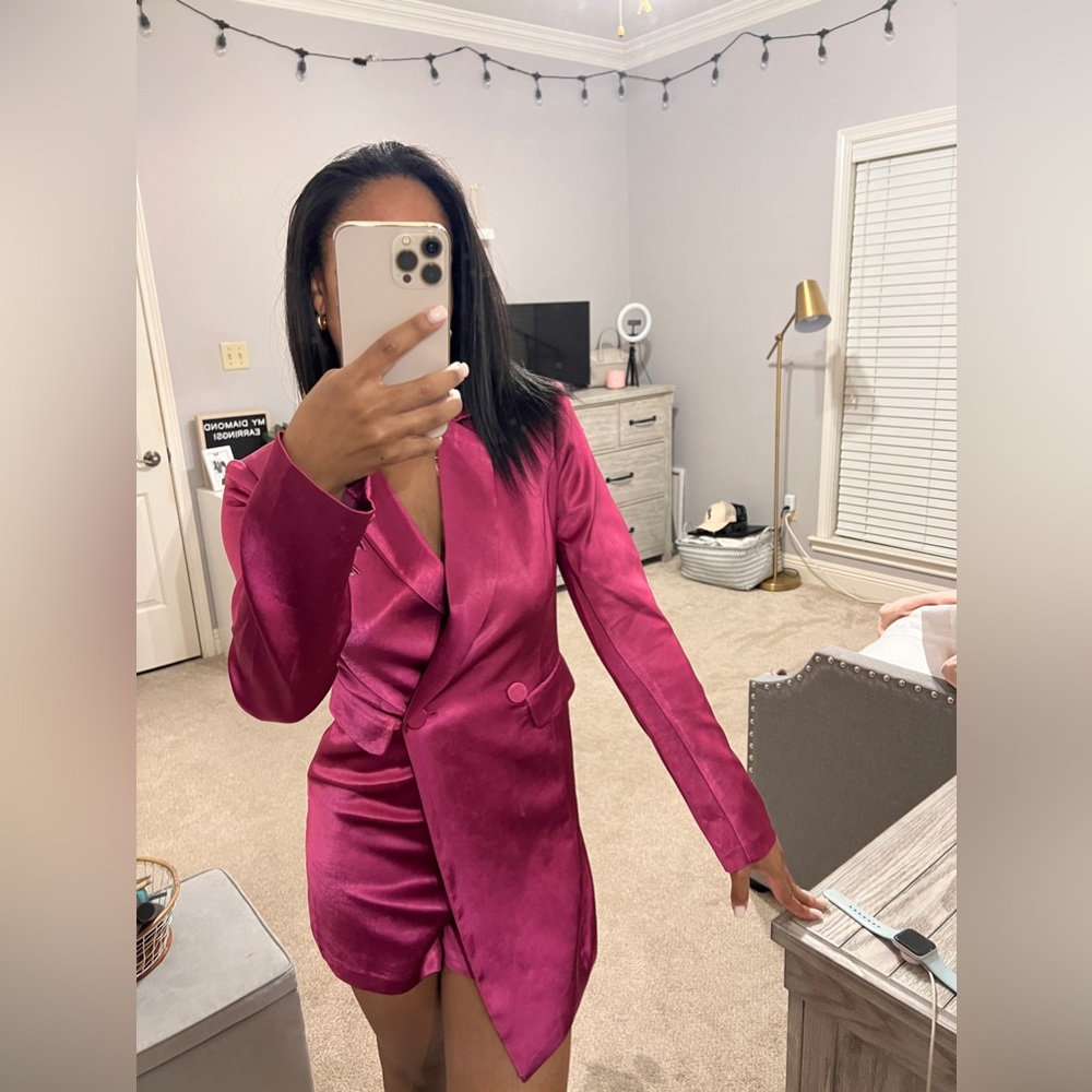 Satin Blazer Romper